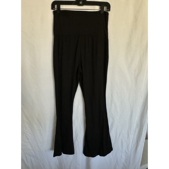 Maternity Flared Leggings Over The Belly Stretchy Pregnancy-Pants Size M - Picture 2 of 6